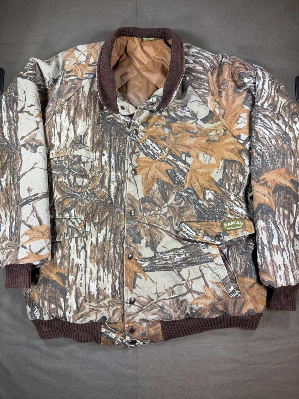 Spartan Realtree Camo Quilted Bomber Jacket XXL Made In USA Vintage 90s